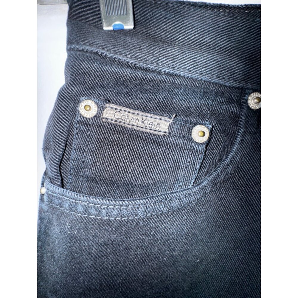 Vintage Eighties Y2K Calvin Klein Black Denim Jeans Size 6 100% Cotton Retro - Picture 5 of 8